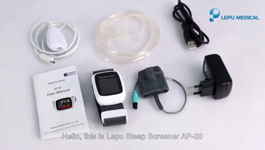 Lepu AP-20 Sleep Apnea Screener Wearable Digital Wrist Pulse Oximeter with Bluetooth Connection
