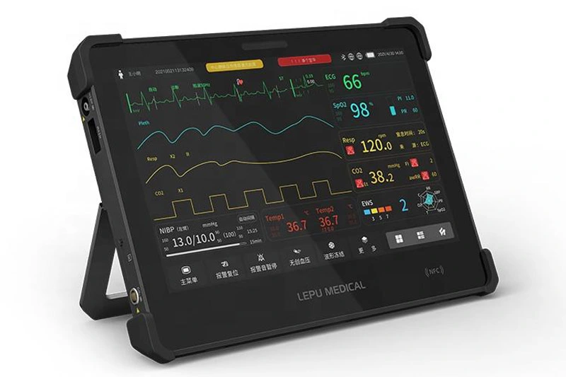 Lepu Medical Grade AIView VX Tablet Patient Monitor Portable Multiparameter Monitor Vital Signs Monitor with Touch Screen for Hospital Clinic Ward and Home Use