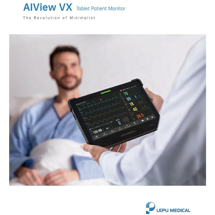 Lepu Medical Grade AIView VX Tablet Patient Monitor Portable Multiparameter Monitor Vital Signs Monitor Illustration